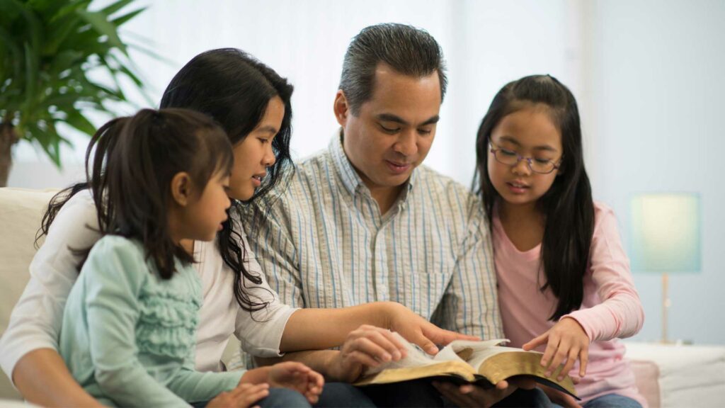 family reading the bible