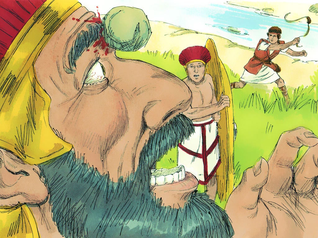 5 Amazing Characteristics of David in the Bible 14 Heroes: Stone on Goliath's forehead
