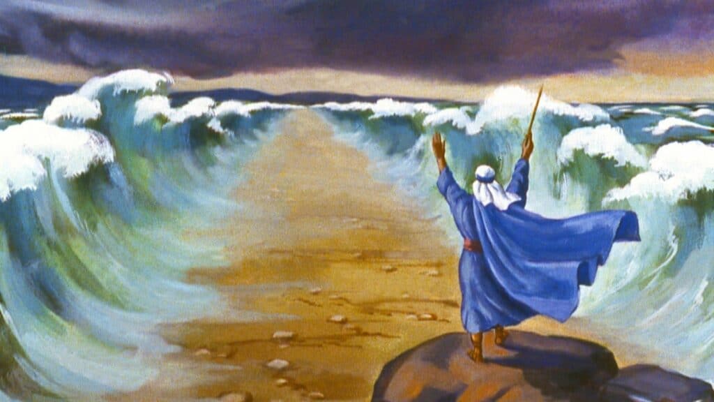 Heroes: Moses parting the Red Sea