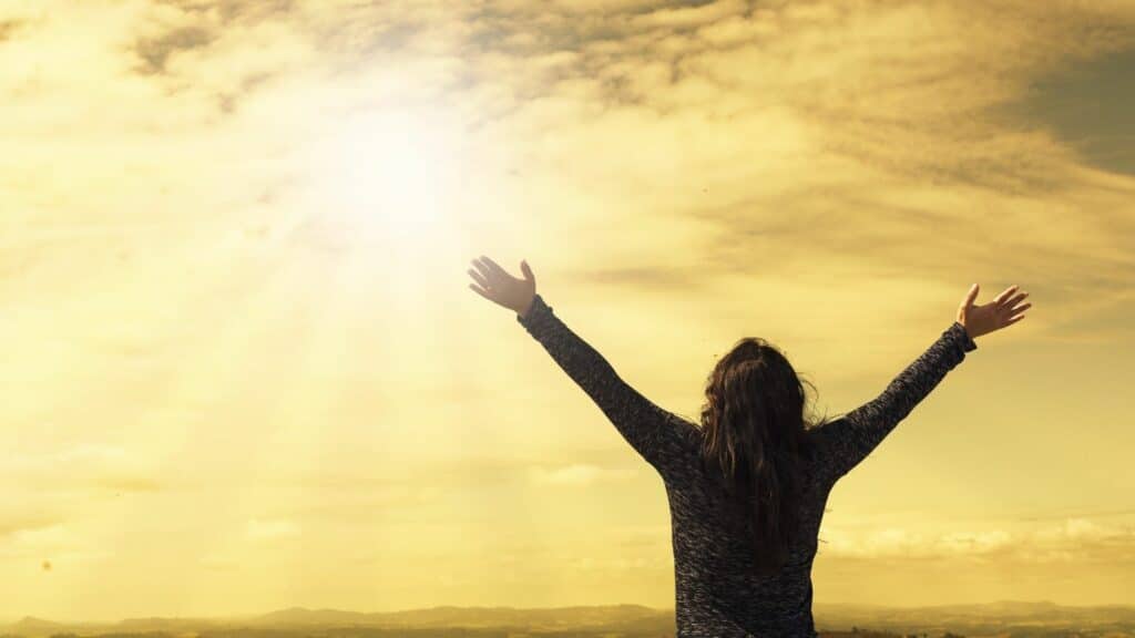 woman praising