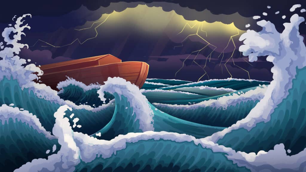 5 Interesting Facts About Noah and the Great Flood 11 Heroes: Ark being swept by the flood