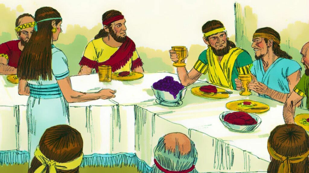 7 cualidades que hacen a Ester bella por dentro y por fuera 22 Heroes: Esther en una fiesta con Ahasuerus y Hamán
